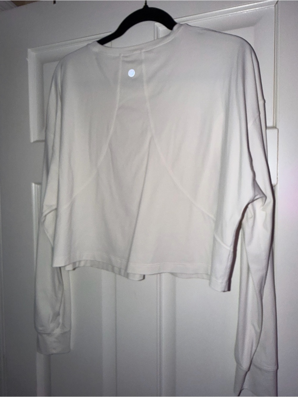 Lululemon Muscle Love Long Sleeve Shirt Crop Oversized White 10 EUC